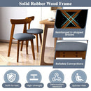 Mid-Century Modern Kitchen Chairs with Rubber Wood Frame and Padded Seat-Walunt by DirectDeals