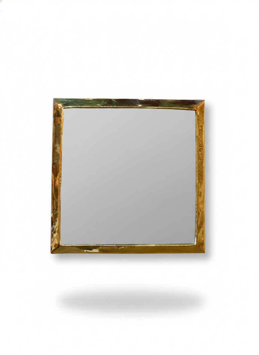 Gold Square Mirror - Unlacquered Brass Mirror, photo 6 of 13