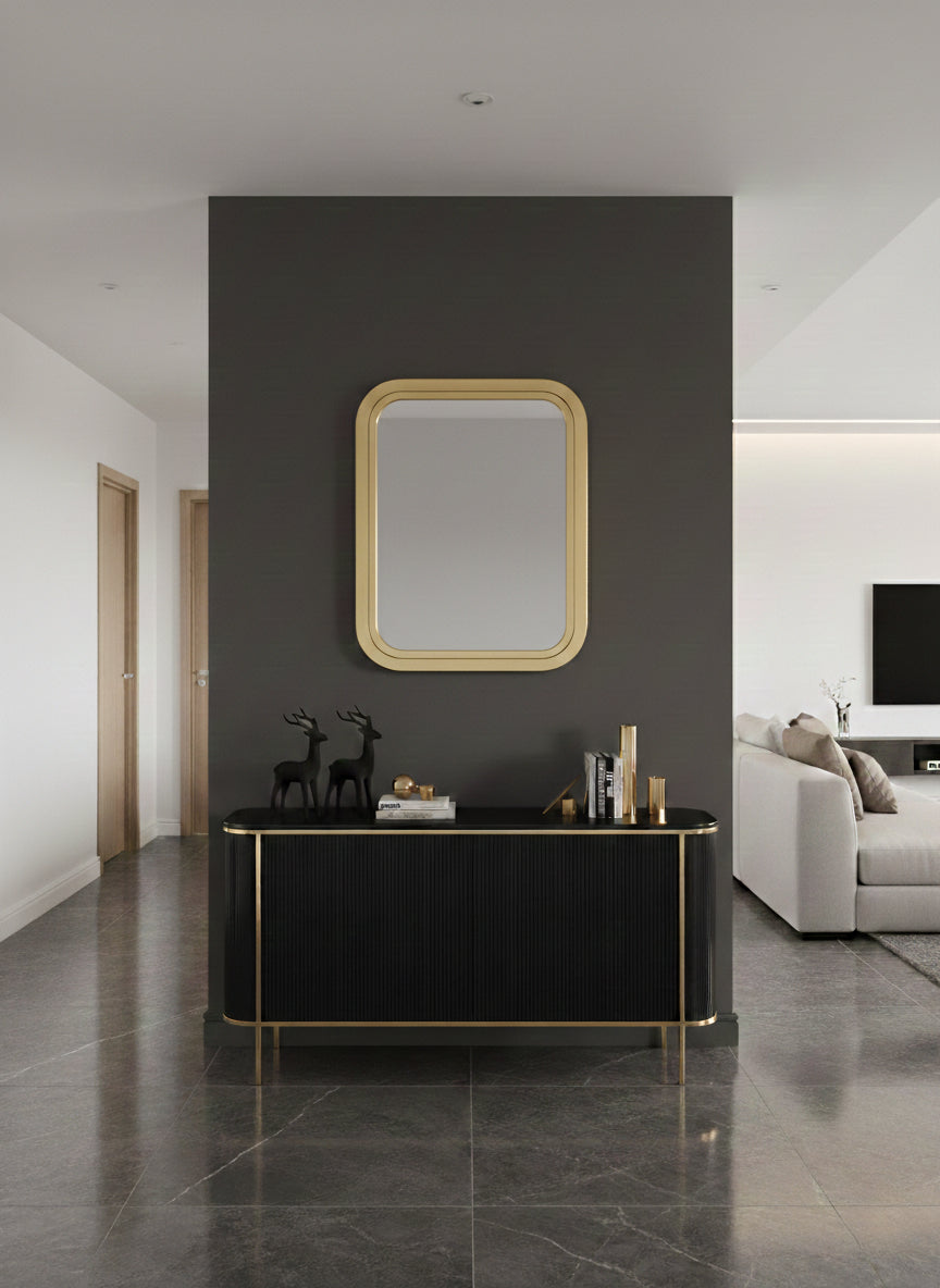 Gold Rectangle Mirror - Handmade Bathroom Mirror, photo 5 of 13