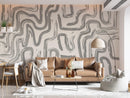 Modern Abstract Brushstroke Wallpaper - Neutral Artistic Wall Mural