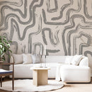 Modern Abstract Brushstroke Wallpaper - Neutral Artistic Wall Mural