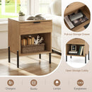 Modern Nightstand with Charging Station-Natural by LJGDeals