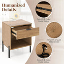 Modern Nightstand with Charging Station-Natural by LJGDeals