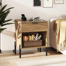 Modern Nightstand with Charging Station-Natural by LJGDeals