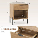 Modern Nightstand with Charging Station-Natural by LJGDeals