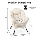 Modern Polyester Fabric Lazy Chair with Steel Frame and Side Pocket by LJGDeals