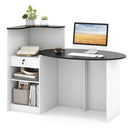 Modern Reception Desk Front Counter Desk with Oval Tabletop by LJGDeals