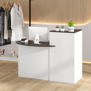 Modern Reception Desk Front Counter Desk with Oval Tabletop-Black