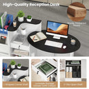Modern Reception Desk Front Counter Desk with Oval Tabletop by LJGDeals