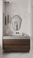 Black Frame Italian Mirror - Shield Brass Mirror