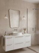 Italian Curved Silver Brass Mirror - Butterfly Silver Frame Wall Mirror