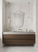 Italian Silver Brass Frame Aesthetic Mirror