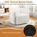 Modern Upholstered Sherpa Accent Chair with Curved Backrest and Armrests-White by LJGDeals