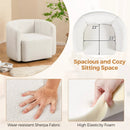 Modern Upholstered Sherpa Accent Chair with Curved Backrest and Armrests-White by LJGDeals