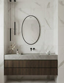 Black Brass Oval Mirror