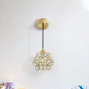 GobekUsa Modernist 1-Bulb Bedside Sconce Light: Brass Floral Ball Wall Lamp with Glass Shades (Pink/Clear/Light Pink)