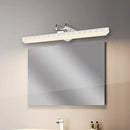 GobekUsa Modernist Acrylic Linear LED Vanity Wall Sconce - 15"/19"/23" Wide - Black/White - Curved Arm - Natural Light