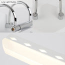 GobekUsa Modernist Acrylic Linear LED Vanity Wall Sconce - 15"/19"/23" Wide - Black/White - Curved Arm - Natural Light