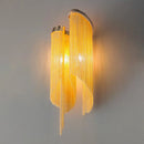 GobekUsa Modernist Aluminum Wall Light Sconce with Tassel Chain - 2 Bulbs Wall Mounted Lamp for Living Room
