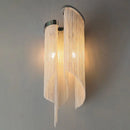 GobekUsa Modernist Aluminum Wall Light Sconce with Tassel Chain - 2 Bulbs Wall Mounted Lamp for Living Room