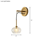 GobekUsa Modernist Oval Amber/White Glass Sconce with Brass Finish - Wall Mounted 1-Light Drop Lamp