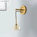 GobekUsa Modernist Oval Amber/White Glass Sconce with Brass Finish - Wall Mounted 1-Light Drop Lamp