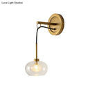 GobekUsa Modernist Oval Amber/White Glass Sconce with Brass Finish - Wall Mounted 1-Light Drop Lamp