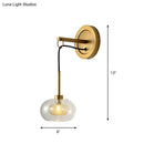 GobekUsa Modernist Oval Amber/White Glass Sconce with Brass Finish - Wall Mounted 1-Light Drop Lamp
