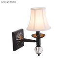GobekUsa Black Modernist Bell Fabric Wall Sconce with 1 Lamp Head for Corridors