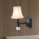 GobekUsa Black Modernist Bell Fabric Wall Sconce with 1 Lamp Head for Corridors