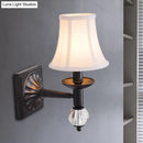 GobekUsa Black Modernist Bell Fabric Wall Sconce with 1 Lamp Head for Corridors