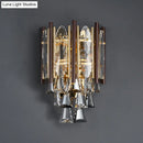 GobekUsa Modernist Beveled K9 Crystal Gold Sconce Wall Lamp with 2 Heads