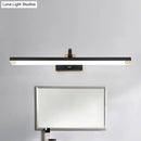 GobekUsa Modernist Style Black Finish Linear Vanity Light: 16"/22" wide LED Acrylic and Metal Wall Lamp for Bathroom - Warm/White Lighting