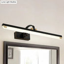 GobekUsa Modernist Style Black Finish Linear Vanity Light: 16"/22" wide LED Acrylic and Metal Wall Lamp for Bathroom - Warm/White Lighting