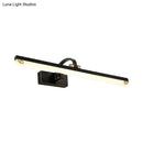 GobekUsa Modernist Style Black Finish Linear Vanity Light: 16"/22" wide LED Acrylic and Metal Wall Lamp for Bathroom - Warm/White Lighting