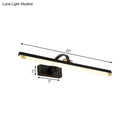 GobekUsa Modernist Style Black Finish Linear Vanity Light: 16"/22" wide LED Acrylic and Metal Wall Lamp for Bathroom - Warm/White Lighting