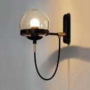 GobekUsa Modernist Black/Gold Rope Wall Sconce with Smoke Glass - 1 Light