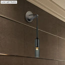 GobekUsa Modernist Black LED Wall Sconce - Crystal Tube Light Fixture for Bedroom