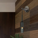 GobekUsa Modernist Black LED Wall Sconce - Crystal Tube Light Fixture for Bedroom