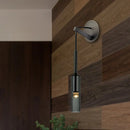GobekUsa Modernist Black LED Wall Sconce - Crystal Tube Light Fixture for Bedroom