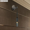 GobekUsa Modernist Black LED Wall Sconce - Crystal Tube Light Fixture for Bedroom