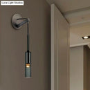 GobekUsa Modernist Black LED Wall Sconce - Crystal Tube Light Fixture for Bedroom
