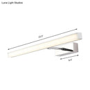 GobekUsa Modernist Metal Linear Vanity Sconce - 16"/19.5"/23.5" Wide, LED, Black/Silver, Natural Light