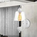 GobekUsa Modernist Clear Glass Cone Wall Lamp - 1 Light White/Black Flush Mount Sconce with White Bird