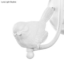 GobekUsa Modernist Clear Glass Cone Wall Lamp - 1 Light White/Black Flush Mount Sconce with White Bird