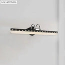 GobekUsa Modernist Acrylic Linear LED Vanity Wall Sconce - 15"/19"/23" Wide - Black/White - Curved Arm - Natural Light