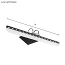 GobekUsa Modernist Acrylic Linear LED Vanity Wall Sconce - 15"/19"/23" Wide - Black/White - Curved Arm - Natural Light