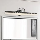 GobekUsa Modernist Acrylic Linear LED Vanity Wall Sconce - 15"/19"/23" Wide - Black/White - Curved Arm - Natural Light
