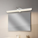 GobekUsa Modernist Acrylic Linear LED Vanity Wall Sconce - 15"/19"/23" Wide - Black/White - Curved Arm - Natural Light