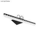 GobekUsa Modernist Acrylic Linear LED Vanity Wall Sconce - 15"/19"/23" Wide - Black/White - Curved Arm - Natural Light